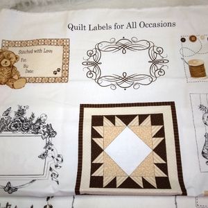 FABRIC 1 panel of All Occasion Quilt Labels 1013 by Northcott, 100% cott…